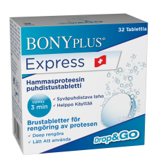 BONYPLUS Express proteesien puhdistus poretabletti 32 kpl
